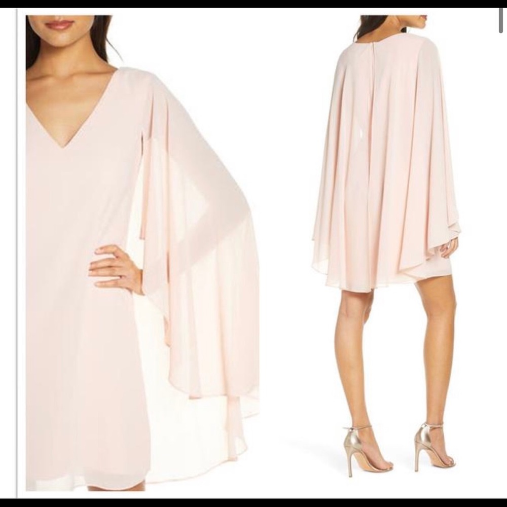 COPY - Vince Camuto cape sleeve dress in blush